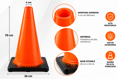 Cono Vial 70 cm sin cinta