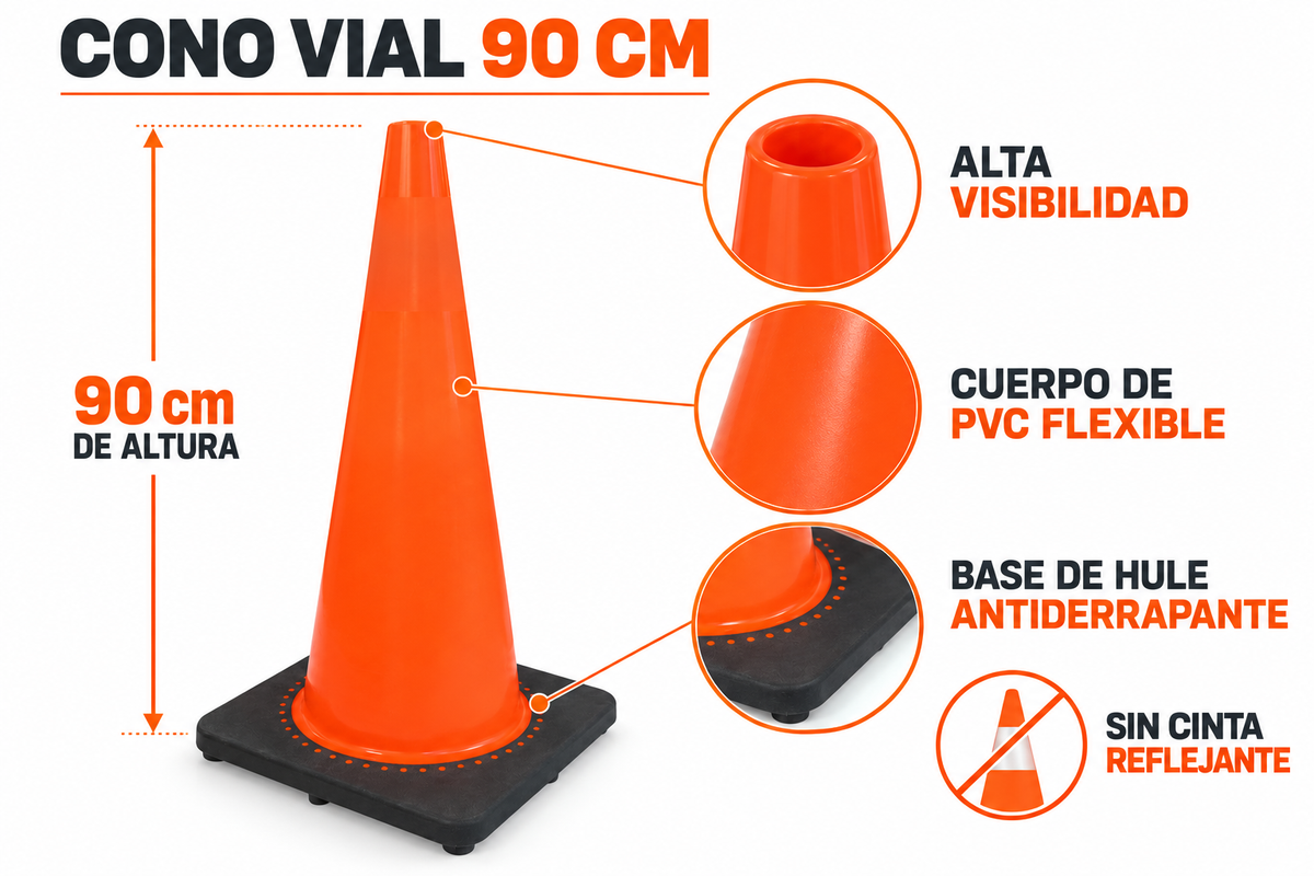 Traficono Vial 90 cm Sin cinta