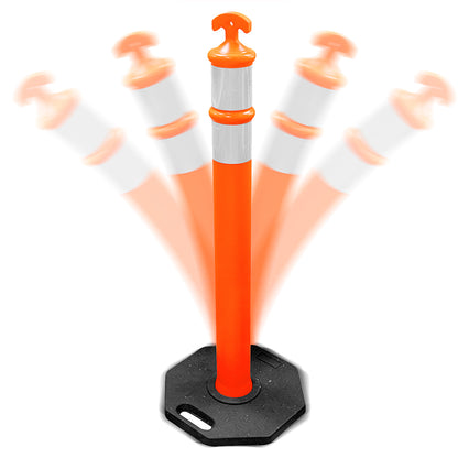 Poste delimitador vial de carril c/base hule