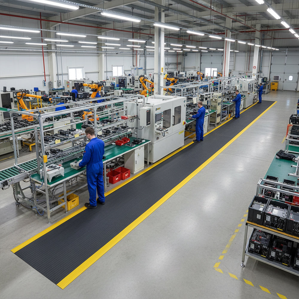 Tapete Industrial con bordes amarillos