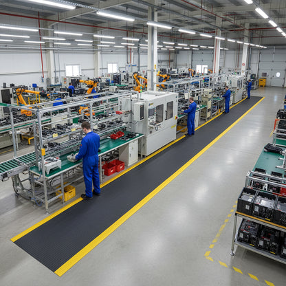 Tapete Industrial con bordes amarillos