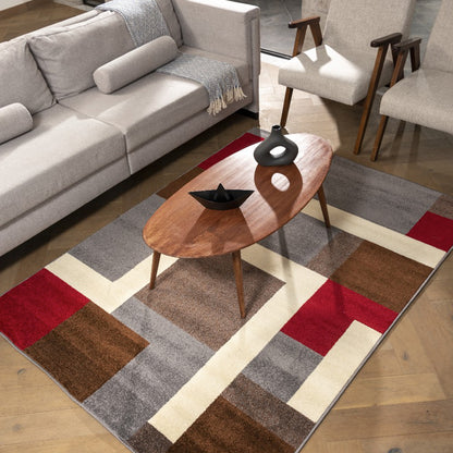 160x220cm Alfombra Moderna Tapete Decorativo Gris COSTA GEO