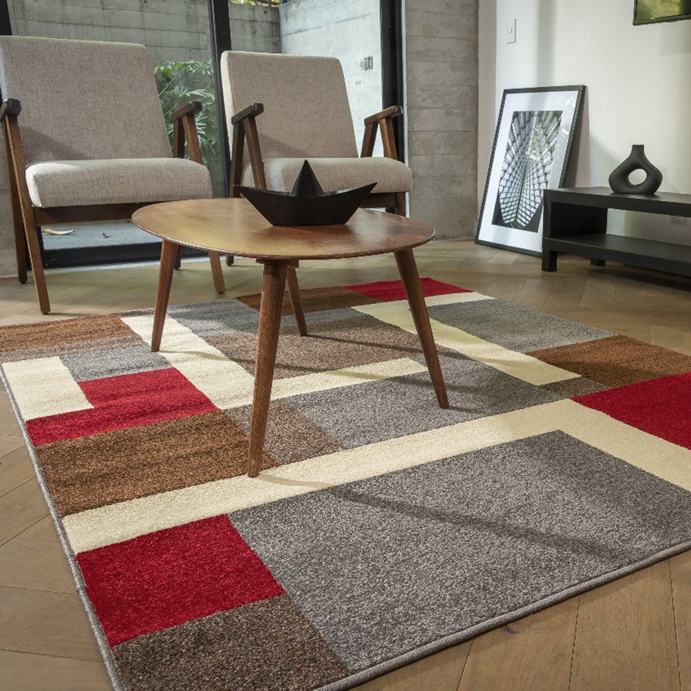160x220cm Alfombra Moderna Tapete Decorativo Gris COSTA GEO