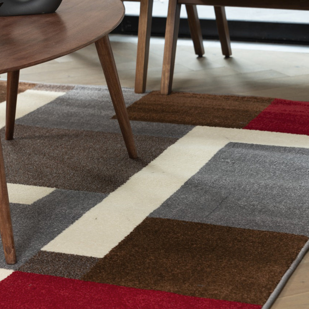 160x220cm Alfombra Moderna Tapete Decorativo Gris COSTA GEO