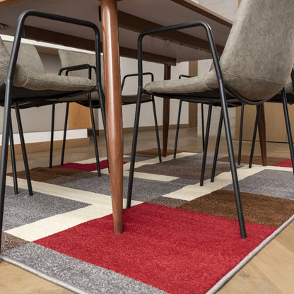 160x220cm Alfombra Moderna Tapete Decorativo Gris COSTA GEO