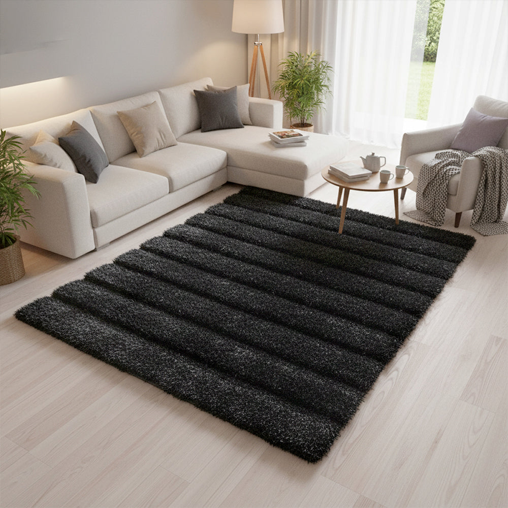 Tapete de sala Amsterdam Gris Oscuro 120 cm x 170 cm